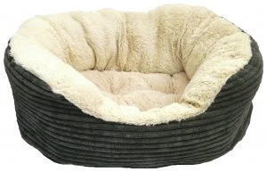 Image of Rosewood Grey Jumbo Cord Plush Bed - Medium