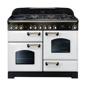 Image of Rangemaster 112940 CDL110DFFWH-B Classic Deluxe 110cm Dual Fuel Cooker in White-C