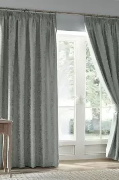 Image of 'Worcester' Pair of Pencil Pleat Curtains With Tie-Backs