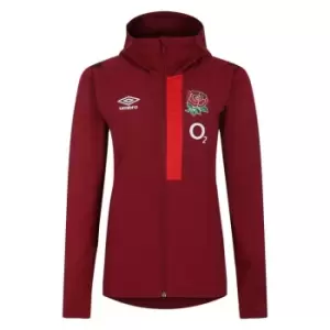 Image of Umbro England Rugby Hooded Jacket 2023 2024 Womens - Red