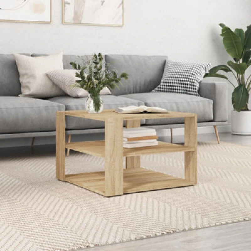 Image of Vidaxl Coffee Table Sonoma Oak 59.5X59.5X40 Cm Engineered Wood