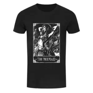 Image of Deadly Tarot Mens The Mermaid Heather T-Shirt (M) (Black/White)
