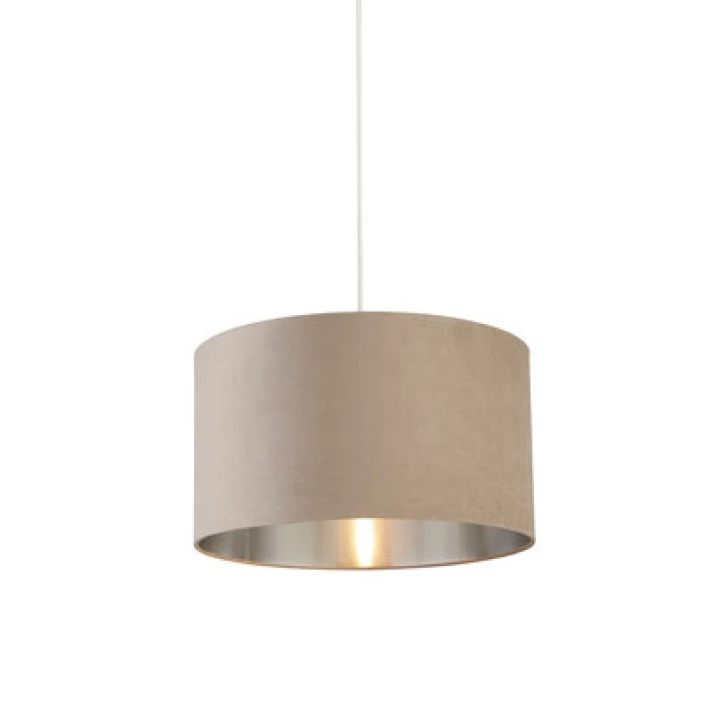 Image of Lighting Collection Mali Taupe Velvet Shade
