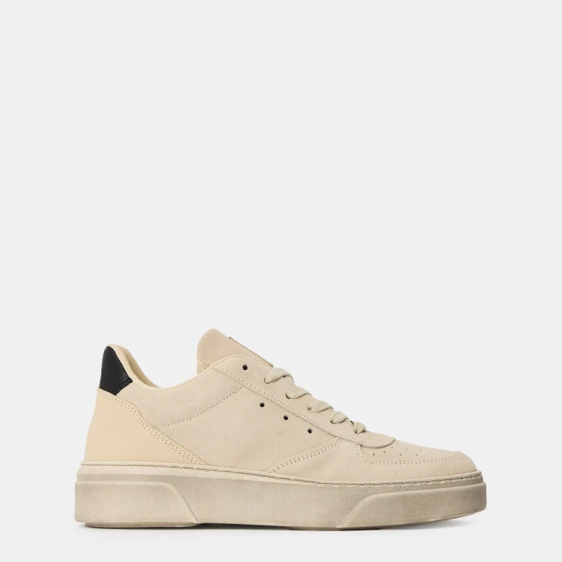 Image of Steve Madden Mens Brent Low-Top Trainers Beige/Beige male 6 (39)