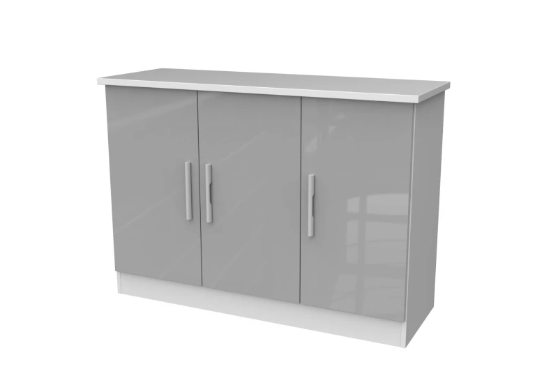 Image of Ready Assembled 2 U Trent 3 Door Sideboard (Ready Assembled) in Mid Grey Size: Large Mid Grey Unisex Large