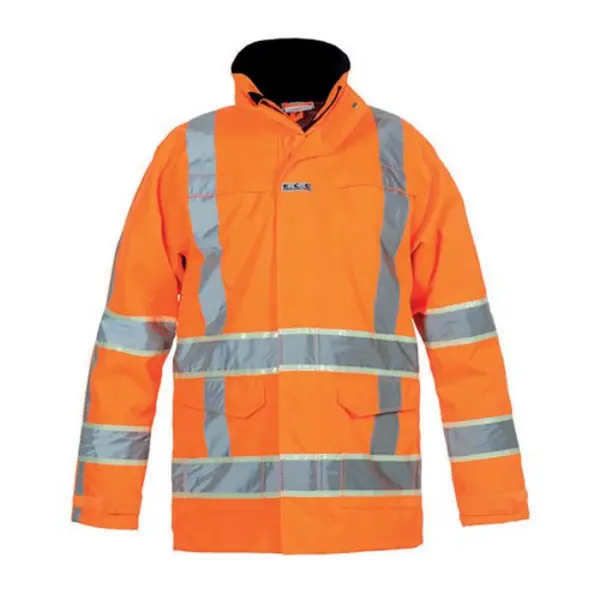 Image of Italie Hydrowear Italie High Visibility Parka with Glow in the Dark GIS Tape Orange XL HYD131001ORXL