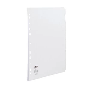 Image of Concord Punched Pocket Subject Dividers Extra Wide 10-Part A4 White Ref 77801