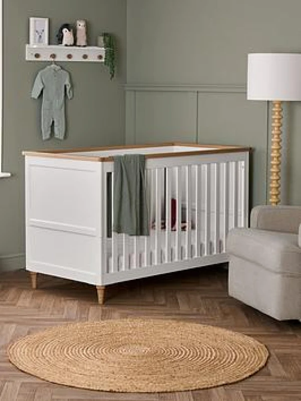 Image of Obaby Orla Cot Bed - White With Natural, White 21OB3216