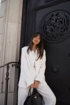 Image of Harrison Boxy Blazer, Black Stripe / UK 6