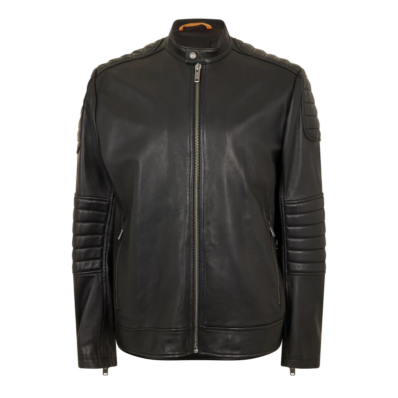 Image of Boss Mens Jolur Leather Jacket Black male 36 (46)
