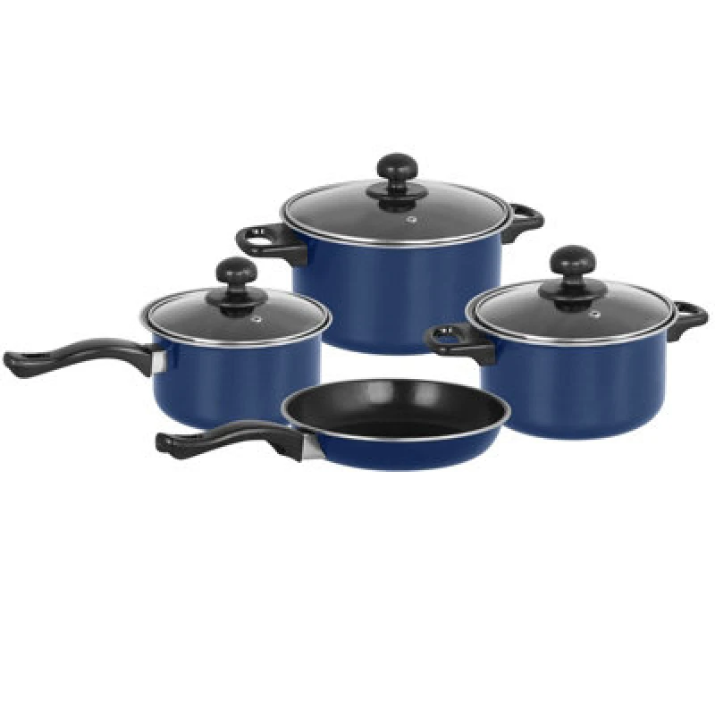 Image of Gr8 Home Teal Blue Non Stick 7 Pcs Cookware Set Cooking Casserole Pot Frying Pan Saucepan With Lids