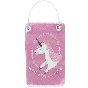 Image of Mini Pink Unicorn Metal Sign Pack Of 12