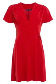 Image of French Connection Alexia Crepe Jersey Wrap Dress Red