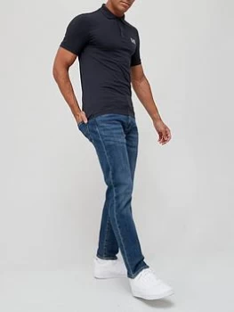 Image of Emporio Armani EA7 Core ID Logo Polo Shirt Navy Size S Men