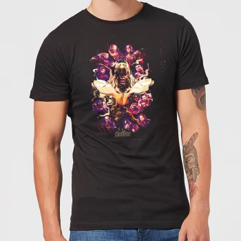 Image of Avengers Endgame Splatter Mens T-Shirt - Black - 5XL