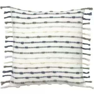 Image of Dhadit Stripe Cushion Natural/Grey, Natural/Grey / 45 x 45cm / Polyester Filled