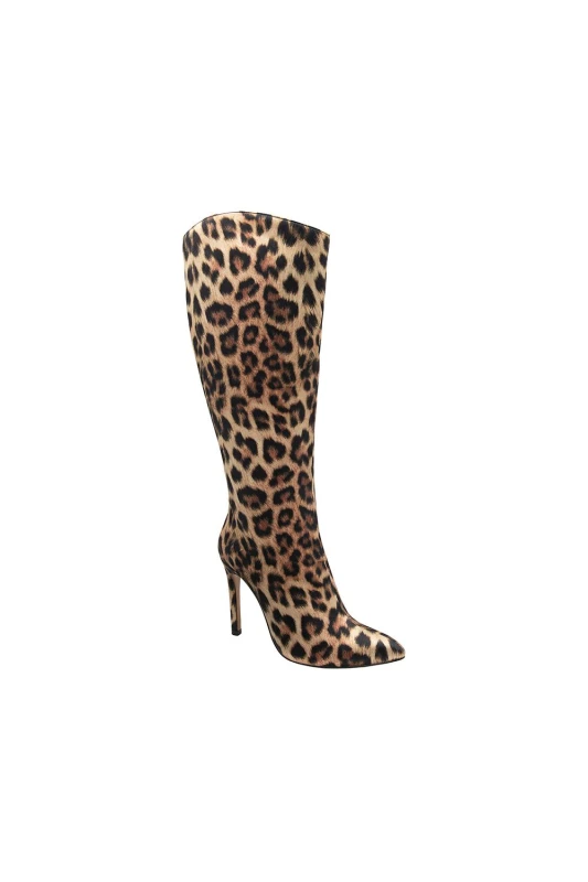 Image of Ravel Womens Leopard-Print 'Gibson' Knee-High Boots Size: 5 Multicolor Female 5