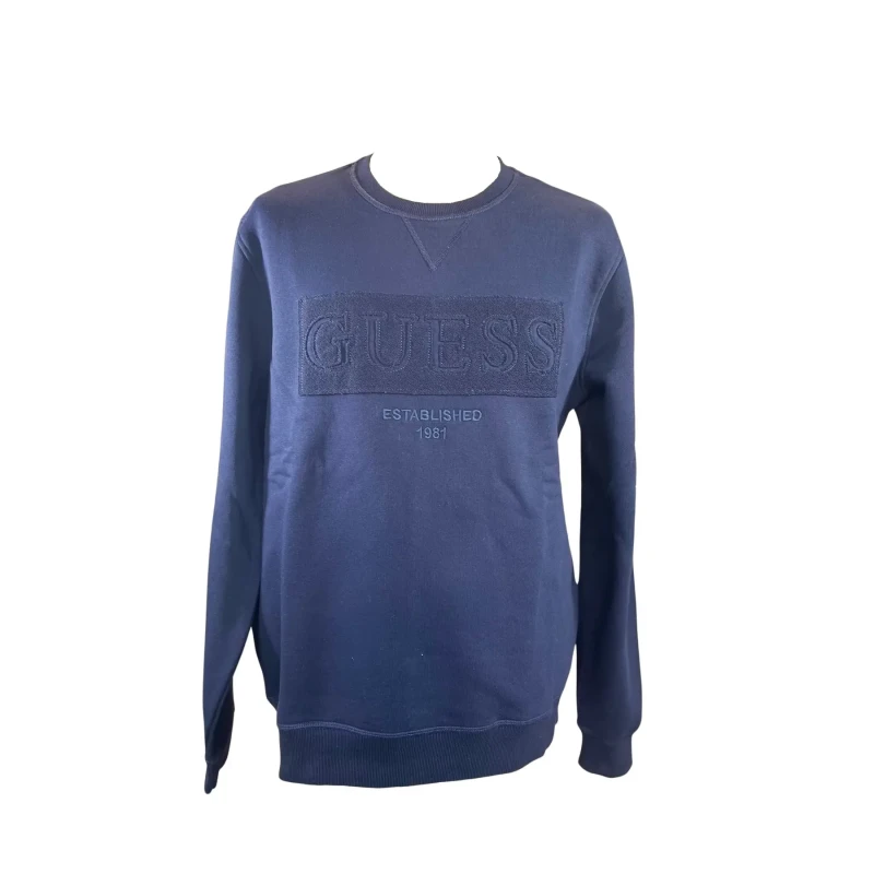 Image of Guess Sweatshirt Guess Audley Fleece Bleu Male XS
