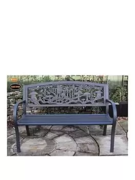 Image of Gardeco Steel Framed Cast Iron Bench With Fairies