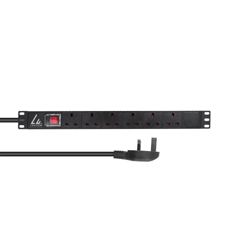 Image of Lanview LVR-3MUK-SW-UK6 power distribution unit (PDU) 6 AC outlet(s) 1