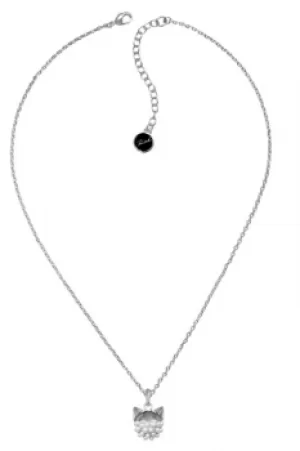 Image of Ladies Karl Lagerfeld Silver Plated Pearl Choupette Necklace 5378059