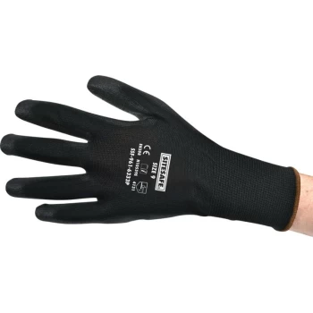 Image of Palm-side Pu Coated Black Gloves - Size 9 - Sitesafe