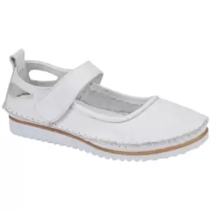 Image of Mod Comfys Womens/Ladies Softie Leather Casual Shoes (7 UK) (White)