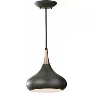Image of 1 Bulb Ceiling Pendant Light Fitting Dark Bronze LED E27 60W Bulb