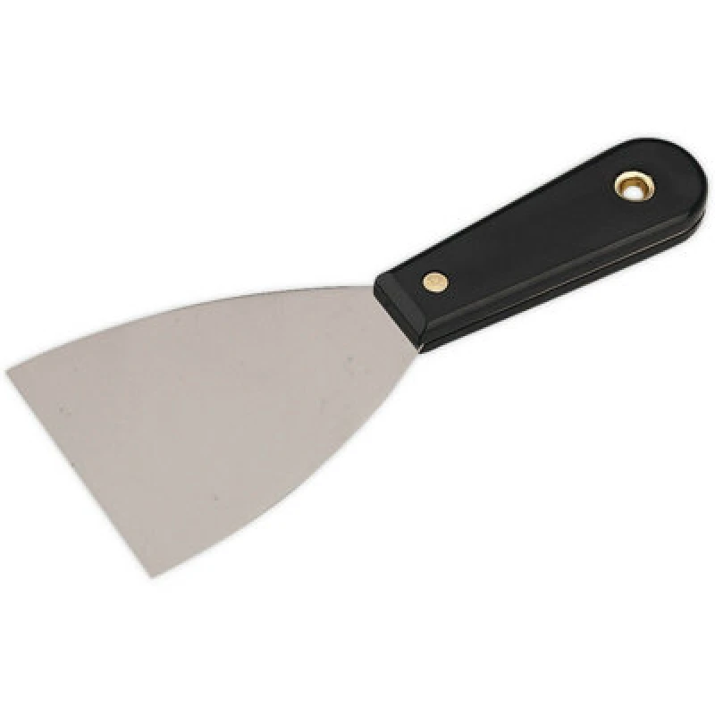 Image of Loops 75mm Rigid Scraper - Chrome Plated Steel Blade - Composite Handle - Hanging Hole Metallics