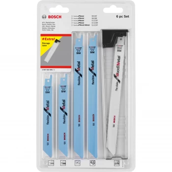 Image of Bosch 6 Piece Reciprocating Saw Blade Set Wood & Metal Cutting