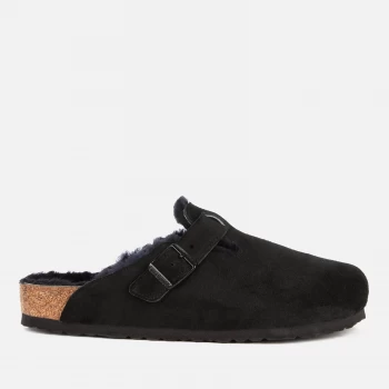 Image of Birkenstock Mens Boston Shearling Lined Mules - Black - UK 7.5/EU 41