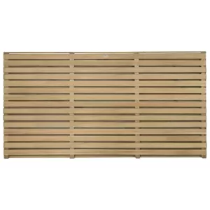 Image of Forest Garden Double Slatted Fence Panel 6 x 3ft 4 Pack