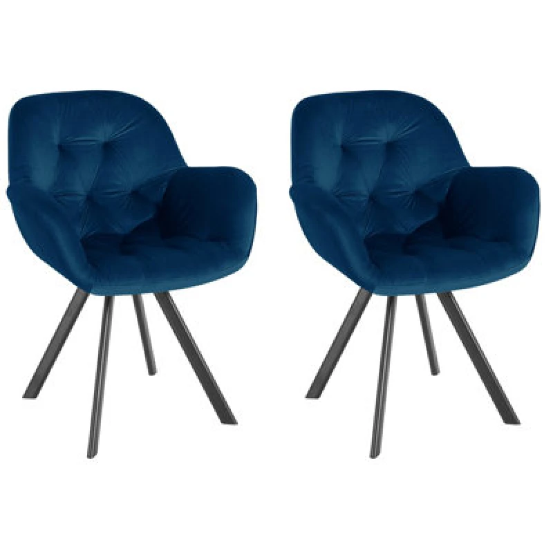 Image of Dorel Elli A.chair 2Pk Navy Blue Velvet, Blue 58751180UK