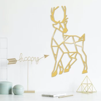 Image of Gazelle Metal Decor - Gold Gold Decorative Metal Wall Accessory