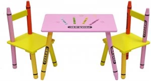 Image of Kiddi Style Crayon Table and Chair Set Pink