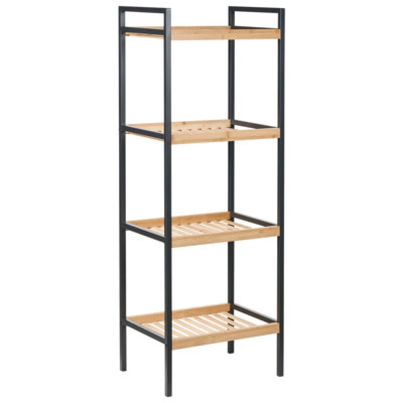 Image of Beliani 4 Tier Shelving Unit Tajzara Bamboo Wood Light Brown