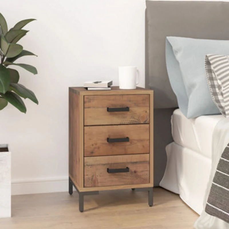 Image of Vidaxl Bedside Cabinet Brown 36X30X54cm Solid Pinewood