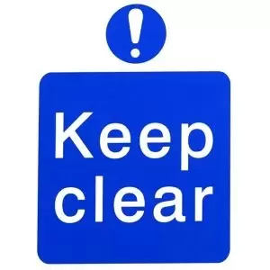 Image of The House Nameplate Company Keep Clear Self-Adhesive Labels, (H)200mm (W)150mm