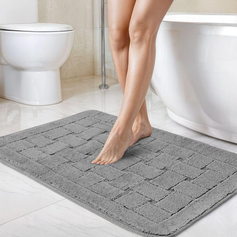 Image of Emma Barclay Orkney - Crosshatch Bath mat Bathmats 45x75cm Silver 41478411000