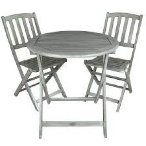 Image of Charles Bentley FSC Acacia Washed Wood Bistro Set FSC Acacia Hardwood