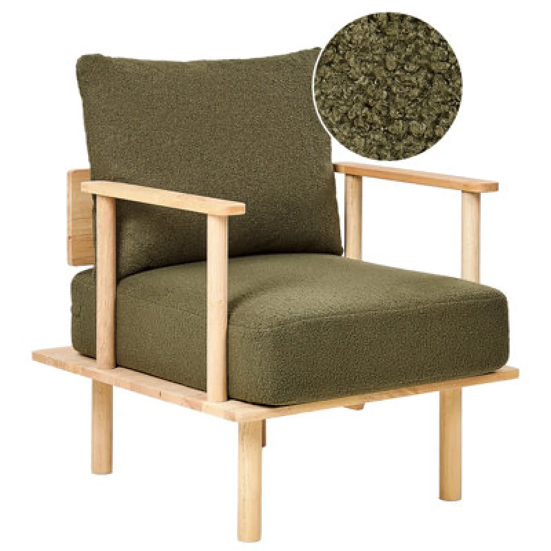Image of Beliani Armchair Asker Boucle Dark Green