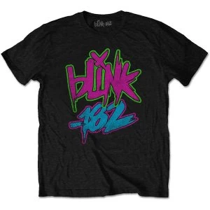 Image of Blink-182 - Neon Logo Unisex Medium T-Shirt - Black