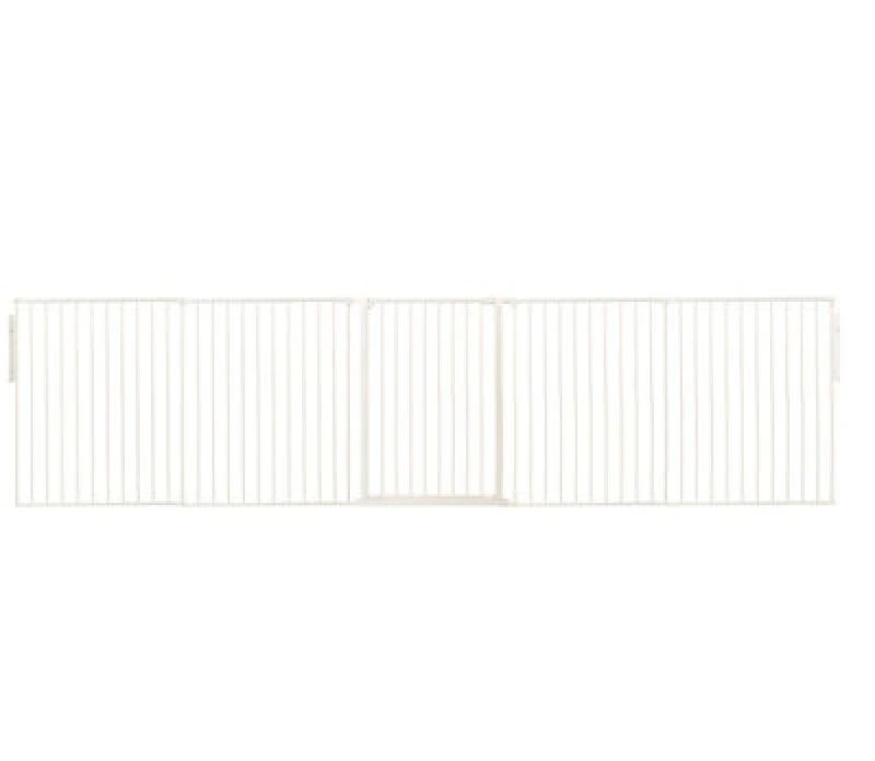 Image of Safetots Premium Extra Tall Room Divider, Up To 370Cm Wide, White, 105Cm Tall, Multi Panel Barrier For Baby And Toddler