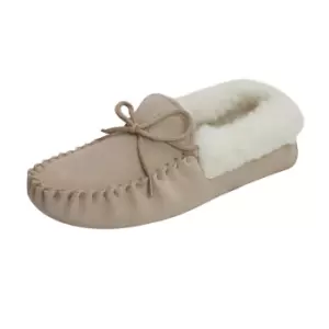 Image of Eastern Counties Leather Womens/Ladies Soft Sole Wool Lined Moccasins (7 UK) (Camel)