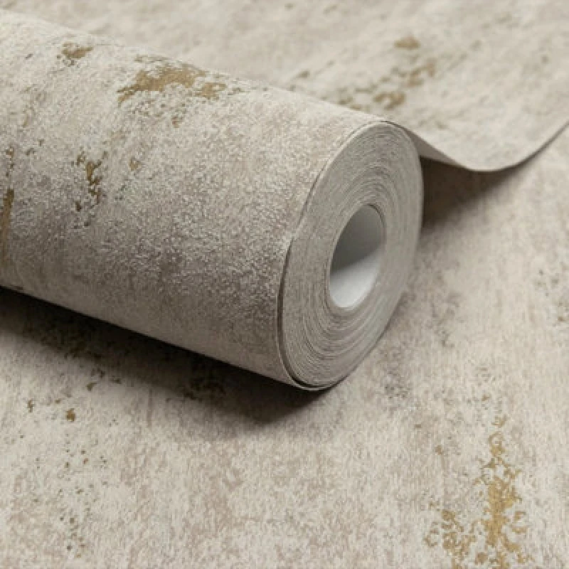 Image of Grandeco Paul Moneypenny Taupe Concrete Plaster Urban Texture Wallpaper 10m x 53cm For Grandeco, Brown 175208