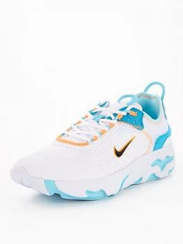 Image of Nike Junior React Live Trainers - White/Orange, White/Orange, Size 5