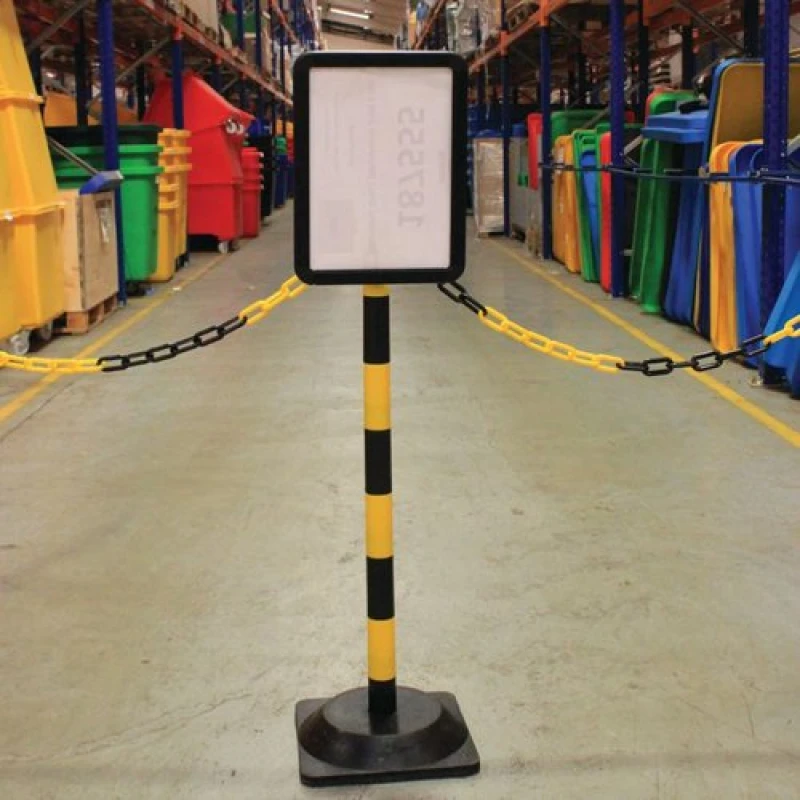 Image of Value Post and Sign Holder Plastic A4 Yellow/Black 426953