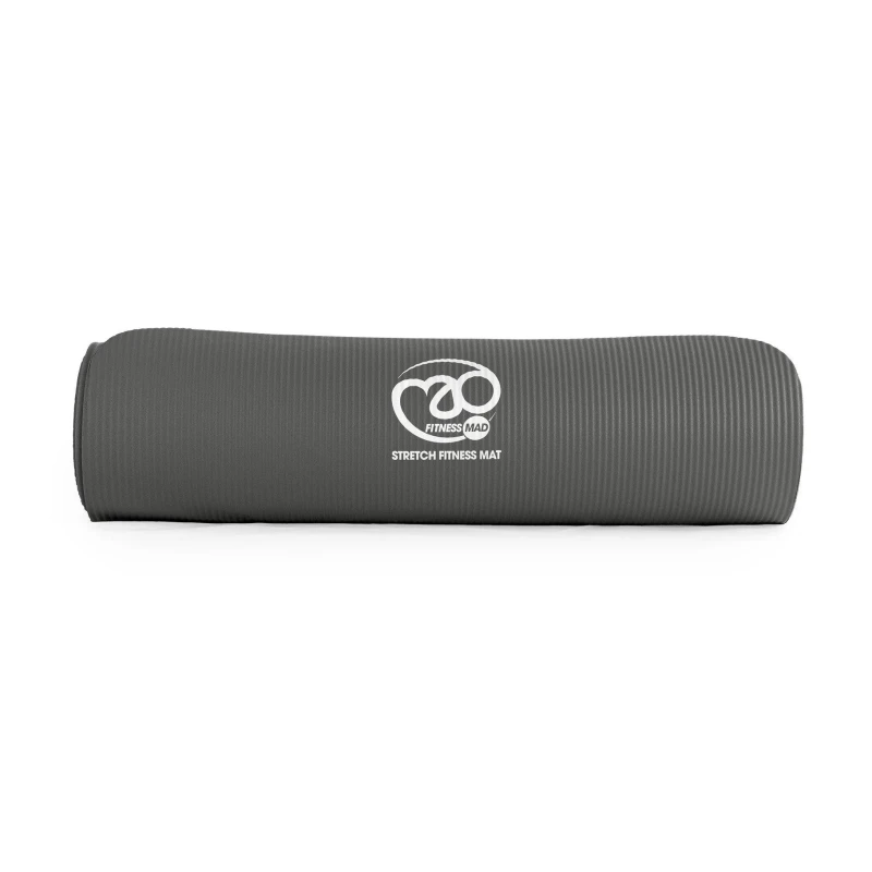 Image of Fitness-Mad Stretch Fitness Mat - 10mm Grey Grey One Size