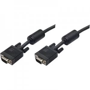 Image of Manhattan VGA Cable 3m screwable, incl. ferrite core Black [1x VGA plug - 1x VGA plug]