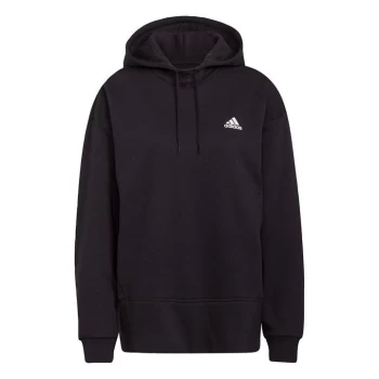 Image of adidas Essentials Studio Fleece Hoodie Womens - Black / White